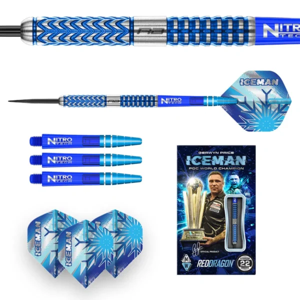 Gerwyn Price Glacier 90% Tungsten Steel Tip Darts - Red Dragon
