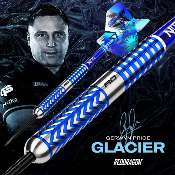 Gerwyn Price Glacier 90% Tungsten Steel Tip Darts - Red Dragon