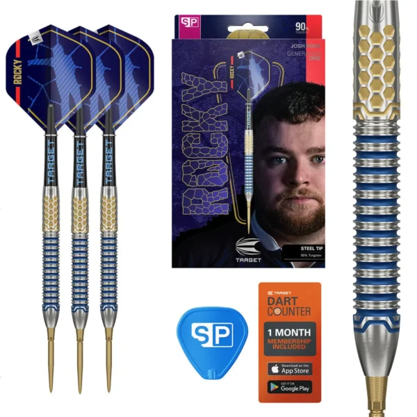 Josh Rock Gen 1 SP 90% Tungsten Steel Tip Darts Set – Professional Quality
