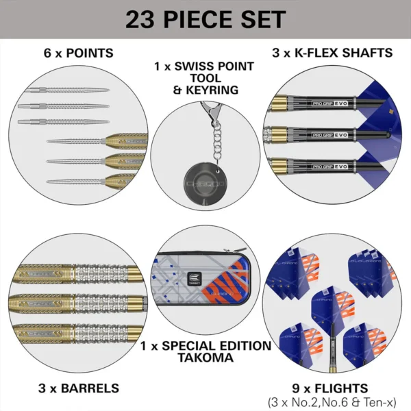 Target Darts Raymond van Barneveld Chrono 95% Tungsten Steel Tip Darts – Limited Edition Design