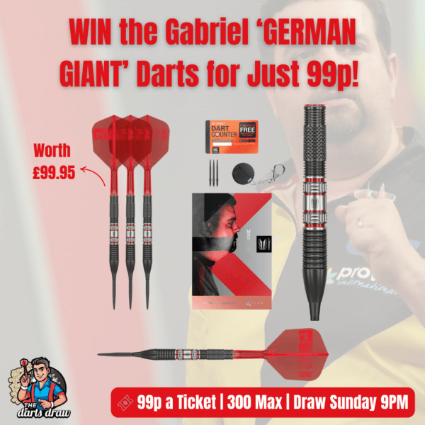 Win the Gabriel Clemens Darts – Just 99p a Ticket! [AUTODRAW]