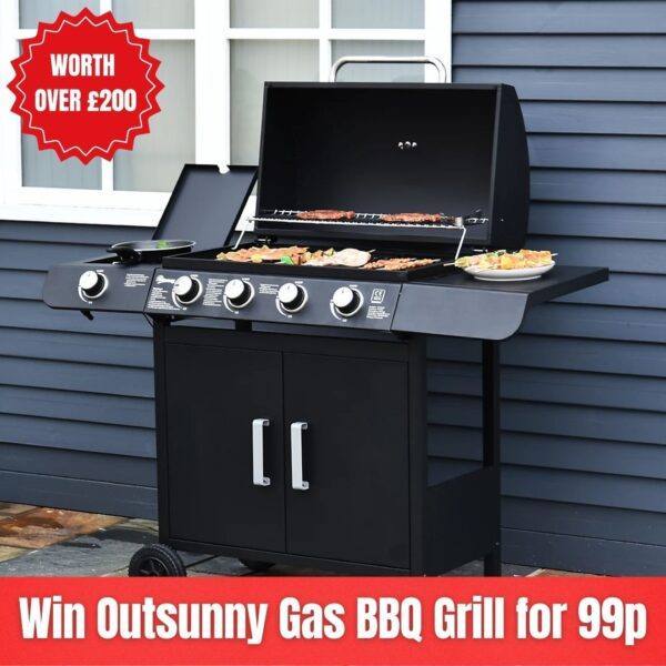 4+1 Gas BBQ Grill – Win for just 99p – Drawn 4th May