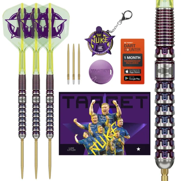 Luke Littler World Champion 2025 Edition SP 90% Tungsten Steel Tip Darts by Target – in box with accessories