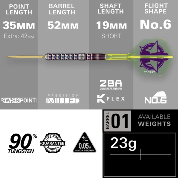 Luke Littler World Champion 2025 Edition SP 90% Tungsten Steel Tip Darts by Target – in box with accessories