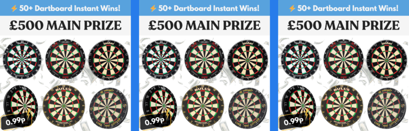 Win £500 + 50 Instant Win Dartboard Prizes – Enter Now