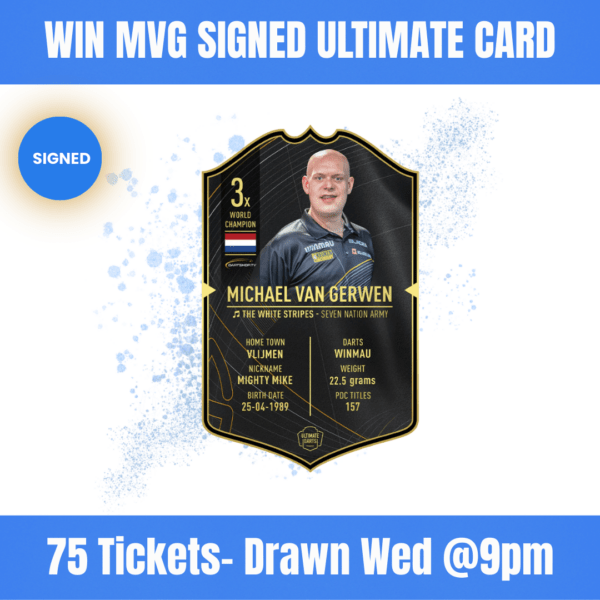 Michael van Gerwen signed Ultimate Darts Card