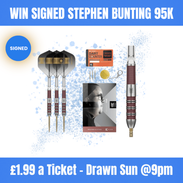Signed Stephen Bunting 95K Darts – Competition Prize