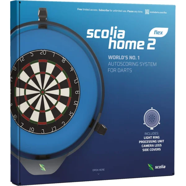 Scolia Home 2 Flex with Light – Automatic Scoring System – Dartboard Competition