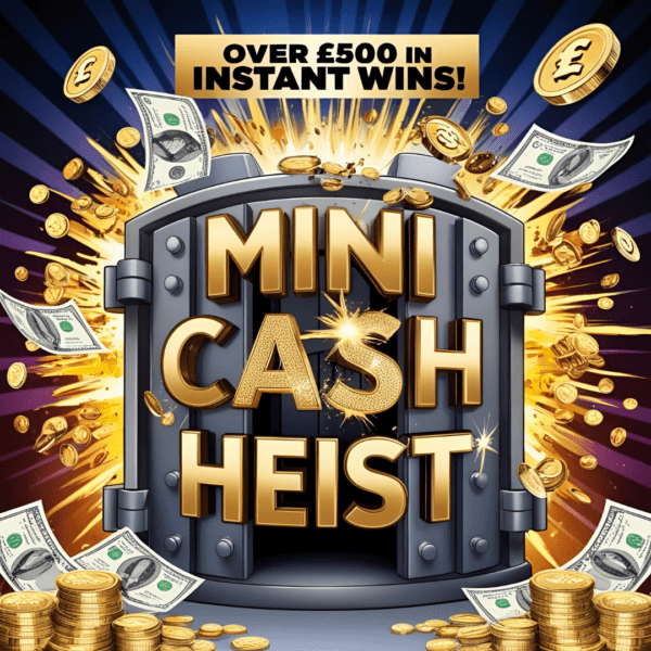 Mini Cash Heist competition with £500 in instant cash prizes and £100 main prize