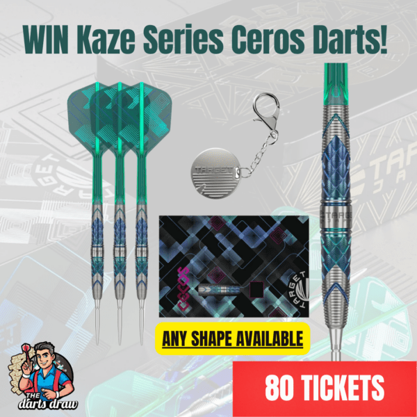 Win Target Japan Kaze Ceros 90% Tungsten Darts – Shape of Your Choice – Live Draw Sunday