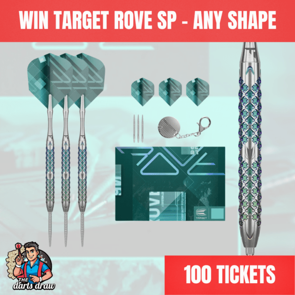 Win Target Rove 01 SP Darts – Any Shape – Only 100 Tickets at £3.99. Premium darts competition with limited entries and guaranteed draw.