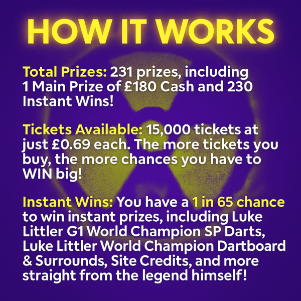Step-by-step instructions for how the Luke Littler Instant Win Competition works.