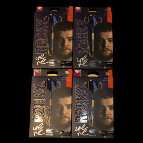 Signed Josh Rock G1 darts set with Target Swiss Point case