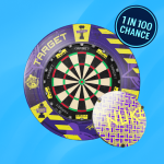 Luke Littler World Champion Edition dartboard and surround bundle with 1 in 100 chance to win or £110 cash alternative