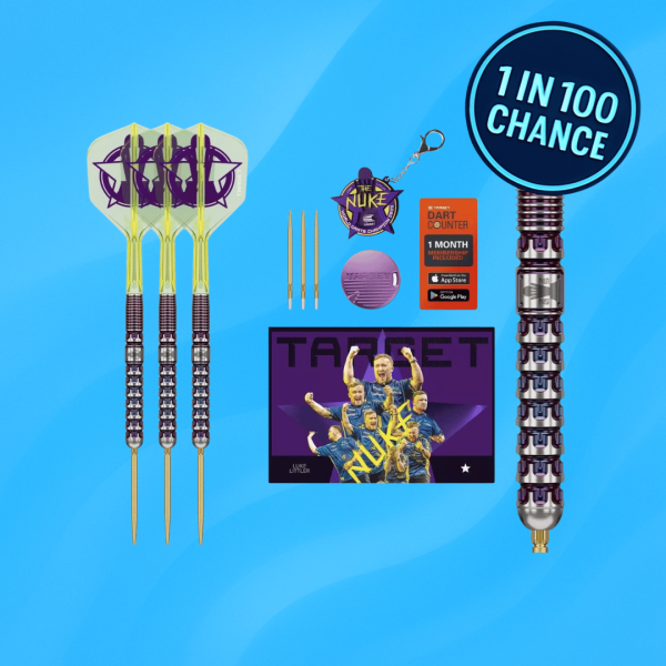 Luke Littler 2025 World Champion Edition darts with 1 in 100 chance to win and £130 cash alternative