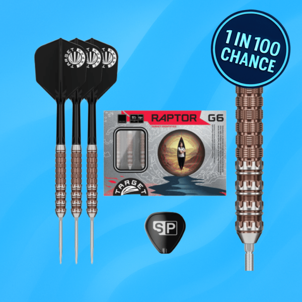 🇯🇵🦖 WIN - TARGET JAPAN GEORGE NISHITANI RAPTOR G6 DARTS OR £65 CASH – 1 in 100 Chance! (3)