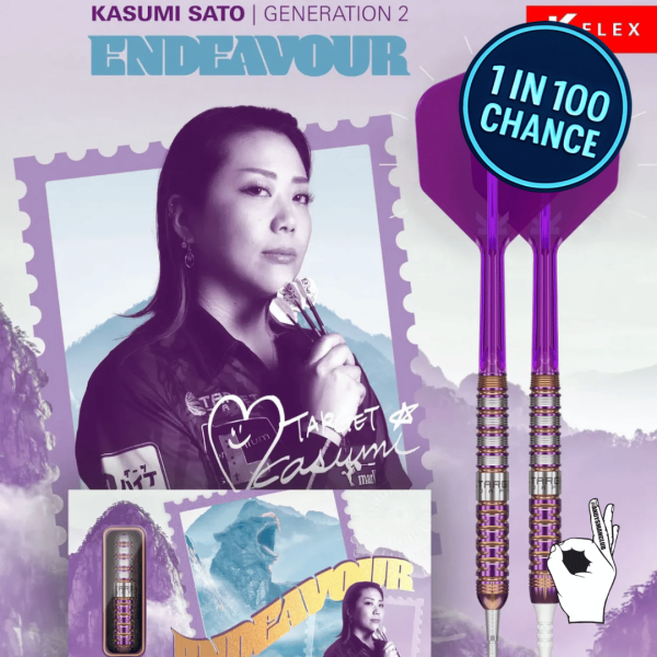 🐅🇯🇵 WIN Target Japan Kasumi Sato Endeavour G2 90% Tungsten Darts (22g) – 1 in 100 Chance!