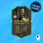 Hand-Signed Scott Shaggy Williams Ultimate Darts Card – 99p ticket – 1 in 100 chance