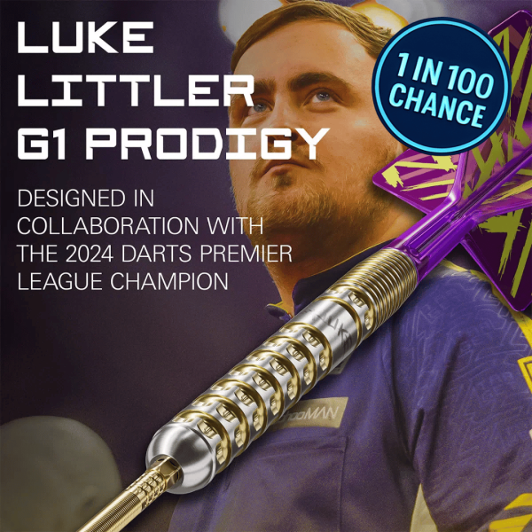 Target Luke Littler G1 Prodigy Steel Tip Darts 2024 – 95% Tungsten 23g with packaging – raffle competition prize