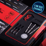 Red Dragon 50th Anniversary Penetrator 95% Tungsten Steel Tip Darts 23g – limited edition raffle, 99p a ticket, 100 tickets, auto-drawn Friday 29th August at 9PM.