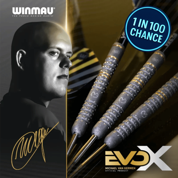 💚✍️ WIN Hand-Signed MVG Evo X Darts (22.5g) – 1 in 100 Chance [Auto-Draw]