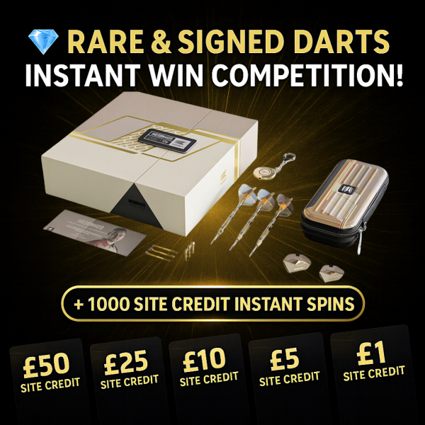 💎🟡 RARE & SIGNED DARTS – INSTANT WIN COMPETITION! OVER 1000+ INSTANT WINS