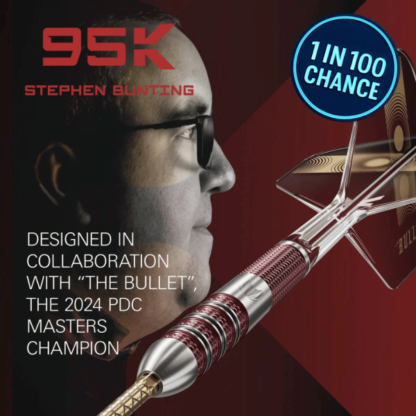 Stephen Bunting 95K Darts – prize giveaway with £90 cash alternative, 100 tickets at £1.99 each, auto draw Saturday 20th September.