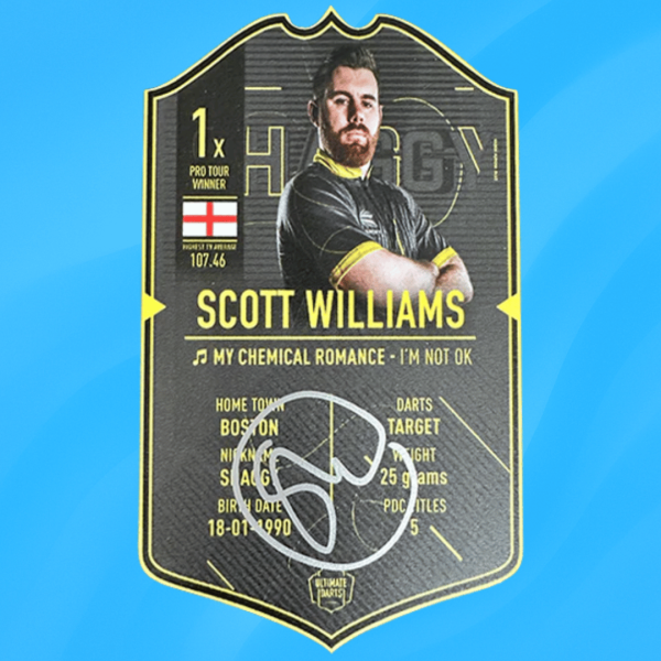 Win Hand Signed Scott ‘Shaggy’ Williams Player Card or £25 Cash – 100 tickets at 99p each – Auto Draw Friday 24th October at 9PM