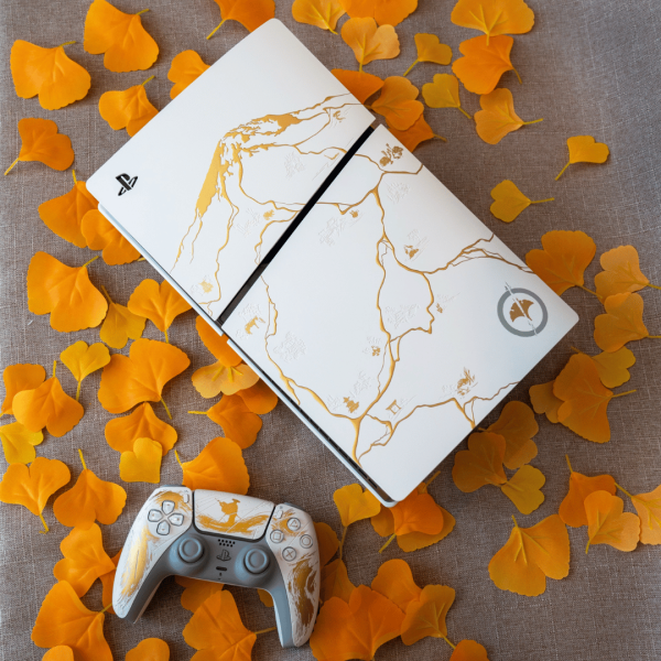 PlayStation 5 Ghost of Yotei Gold Limited Edition console bundle in gold and white design – prize in The Darts Draw live raffle drawn on 19th October at 9PM, streamed on Facebook.