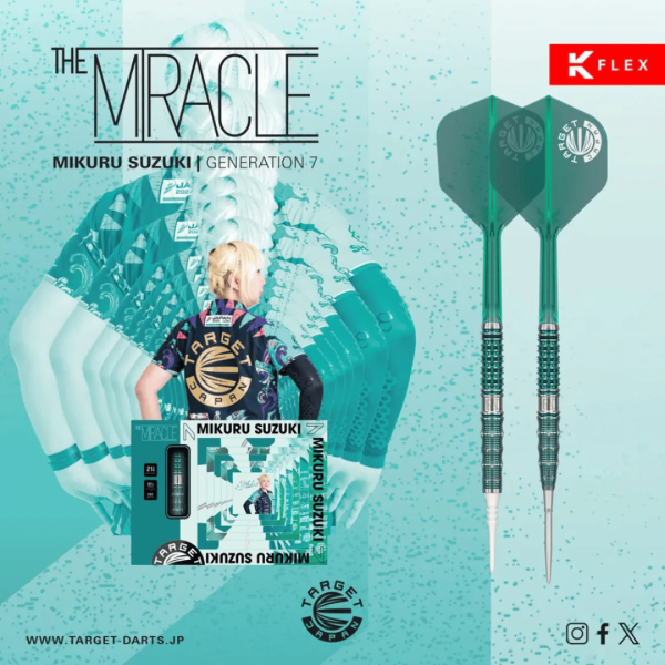 New Target Japan The Miracle G7 95% Tungsten Steel Tip Darts or £100 Cash – 100 tickets at £2.49 each – Auto Draw Saturday 11th October at 9PM