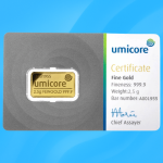 Umicore 2.5g 999.9% Pure Gold Bar – High-Value Prize – Live Draw