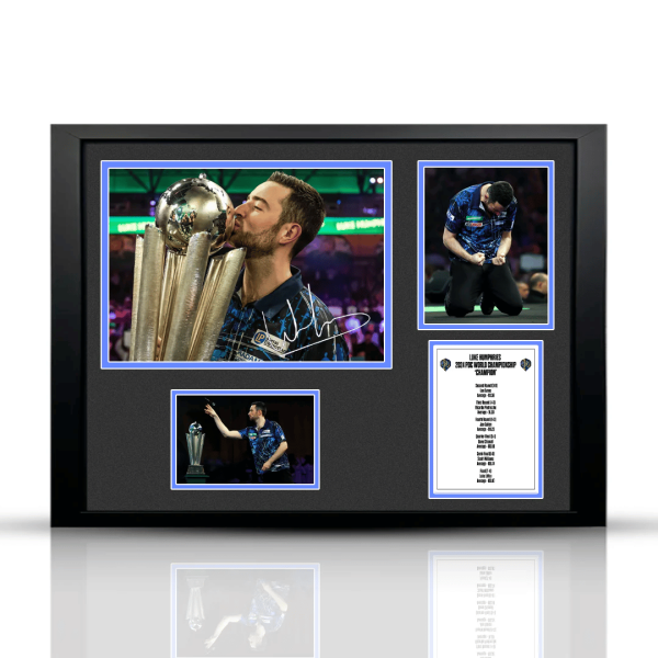 ✏🆒 WIN - LUKE HUMPHRIES SIGNED WORLD CUP PHOTO FRAME OR £90 CASH (AUTO DRAW)