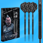 New Peter Wright Black Mamba darts shown in official packaging, with a £70 cash alternative available.