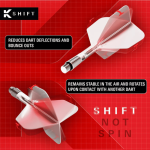Target Darts K-Flex Shift integrated flight system sets displayed in packaging
