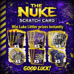 Luke Littler instant win scratch card competition with darts prizes and winner’s choice end prize