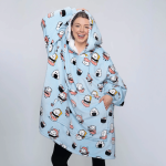 Luxury Oodie Original Sushi Samurai design displayed on a model