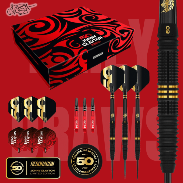 SIGNED JONNY CLAYTON 50 YEAR EDITION DARTS OR £75 CASH · LOW ODDS DAILY AUTO DRAW