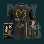 Michael van Gerwen signed limited edition bundle with darts, shirt and collector card
