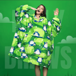 Pokémon Snorlax Oodie oversized hoodie in green with Snorlax pattern