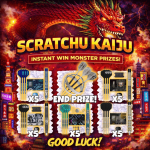 Japan-themed darts instant win scratch card featuring Dragon’s Vault prizes and limited edition Fable darts end prize