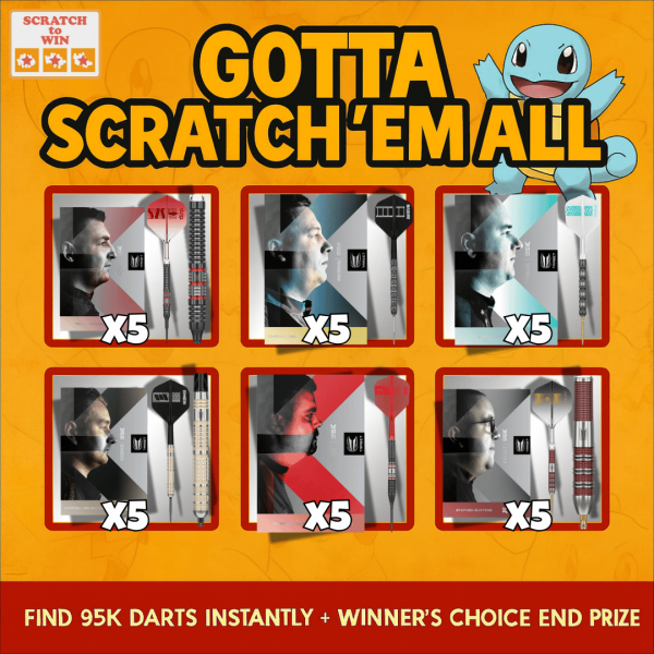 🎴 GOTTA SCRATCH ’EM ALL! · INSTANT WIN SCRATCH · 66% MORE 95K DARTS + WINNER’S CHOICE END PRIZE